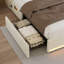Grand lit plateforme avec rangement et station de charge et lumières DEL RVB Smart Control, cadre de lit tapissier beige avec tiroirs de rangement, ports de chargement USB et Type-C, tête de lit rembourrée en lin doux, 2 tiroirs de rangement sous le lit, aucun sommier nécessaire-78855525-84067999