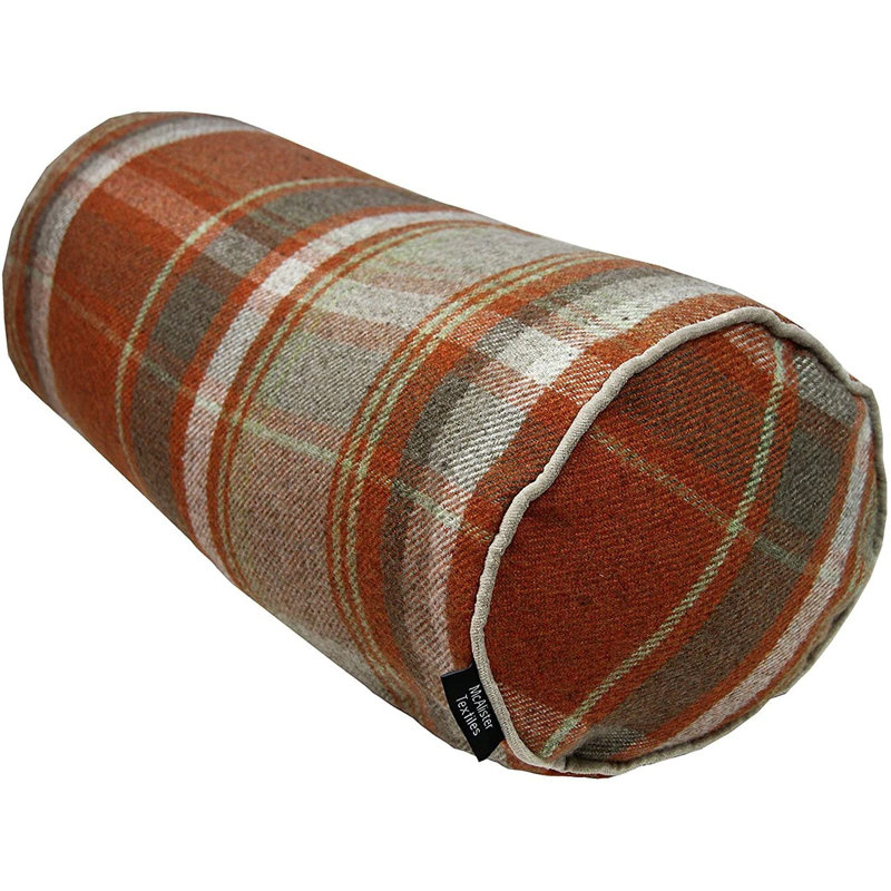 Bolster Cushion, Burnt Orange/Grey