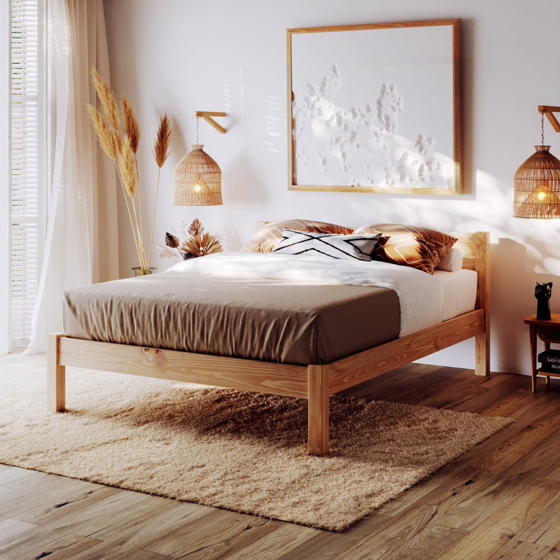 Alessio Bed Frame, Twin, Light Wood