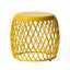 Table de bout en fer jaune mat attrayant, décoration présente, 19,35 po x 19,35 po x 17,37 po, capacité de charge maximale de 20 lb, motif accrocheur accentué-690877918