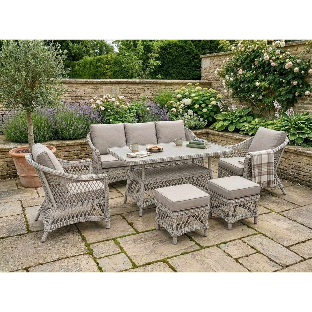 Cotswold Wicker Sofa Set with Height Adjust Table