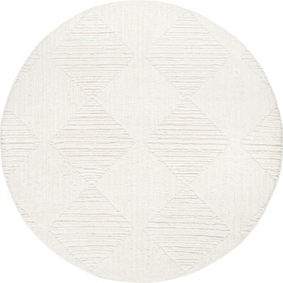 Kerry Textured Geometric Tasseled Area Rug
