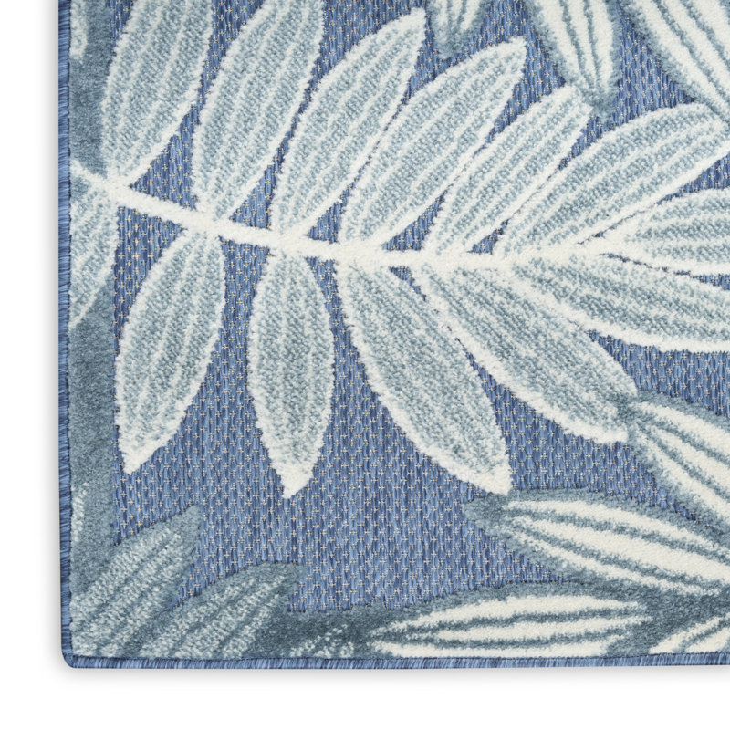 Lakesha 5'3" x 7'5" Blue Modern Rug, Rectangle 5'3" x 7'5"