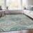 Machine Washable Indoor/Outdoor Xhevrie Teal Rug-531698752