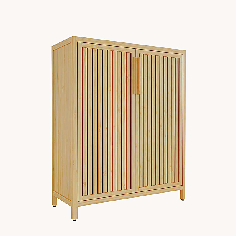 Armoire de rangement en bambou 100% bambou avec tablettes réglables