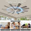 Ventilateur de plafond industriel moderne à 12 pales avec lumière et télécommande pour espaces intérieurs / extérieurs couverts-819087420-819087416-819087415