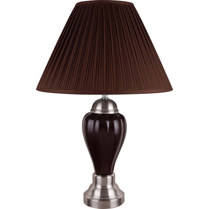 Lampe de table 1pc, Argent/Brun, Brun
