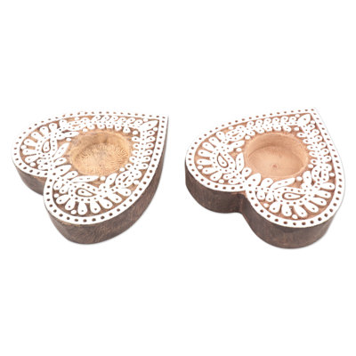 0.9'' H Wood Tabletop Tealight Holder