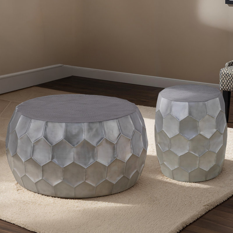 Table basse et table de bout Maggie - argent, Argent