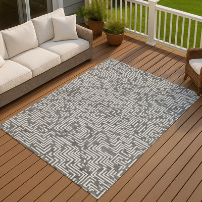 Machine Washable Indoor/Outdoor Chantille ACN2664 Geometric Rug