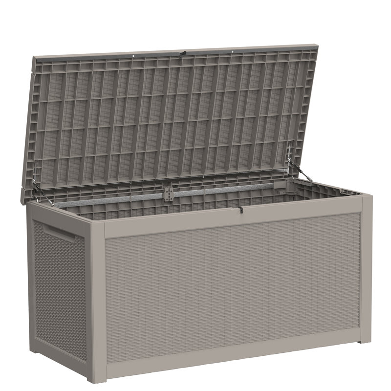 Coffre de terrasse extérieure de 320 gallons, Marron clair