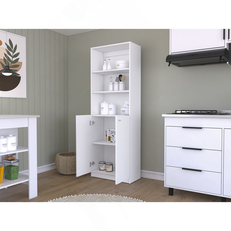 Bookcase Dual-Door Benzoni, Office, White, White