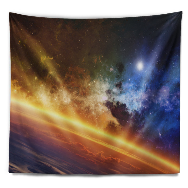 Tapisserie de la planète éclatante spacescape, H 32 po x l 39 po