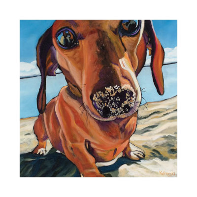 «Sand Dog» par Kathryn Wronski - peinture sur toile tendue