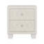 Élégante table de chevet en velours avec 2 tiroirs et poignée en cristal, table de chevet avec capitonnage à boutons, beige