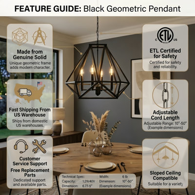 Worton 18.5" W 5-Light Dimmable Chandelier