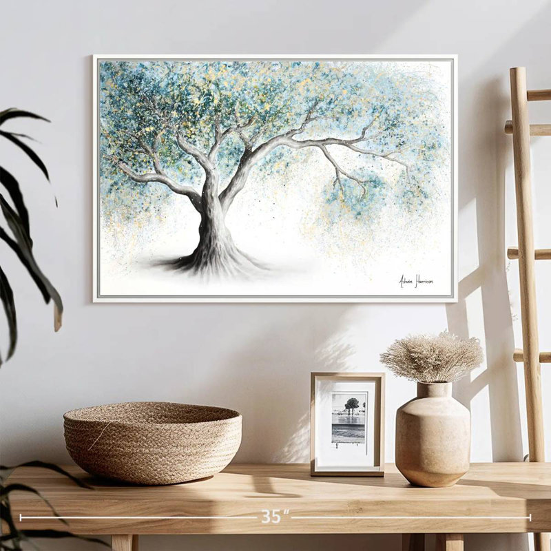 Arbre givré doux, Cadre flottant blanc, 25 po x 17 po