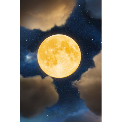 Yellow Moon by Draganab - No Frame Art Prints on Canvas