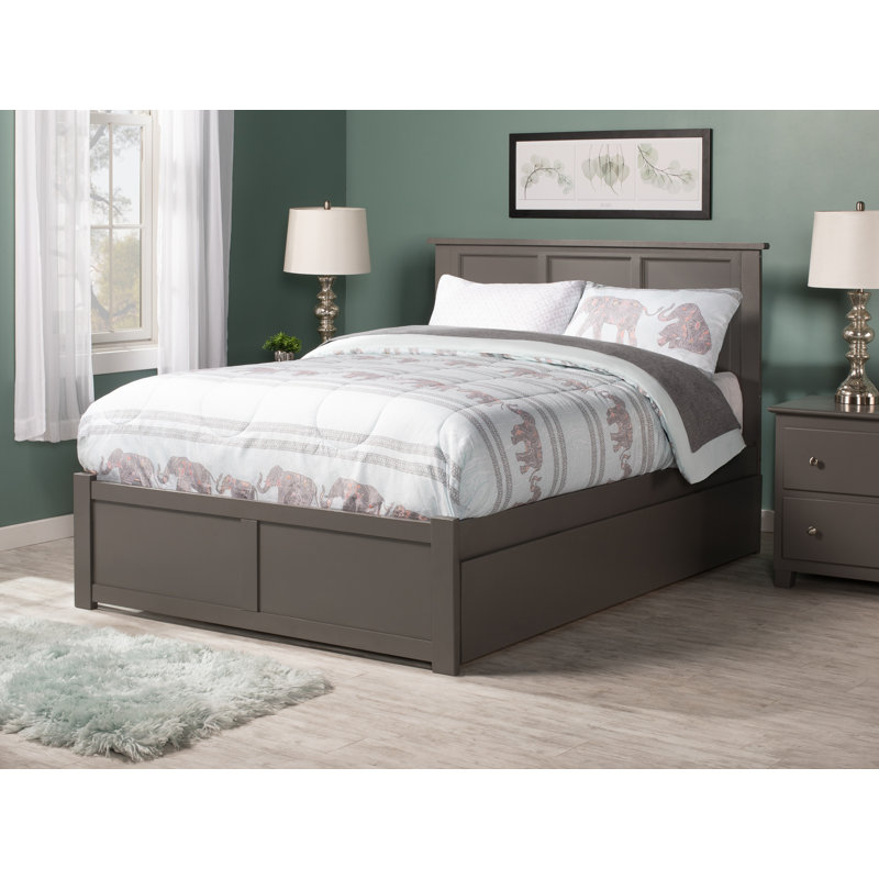Madison Medium Stained Wood King Bed with Storage Drawers