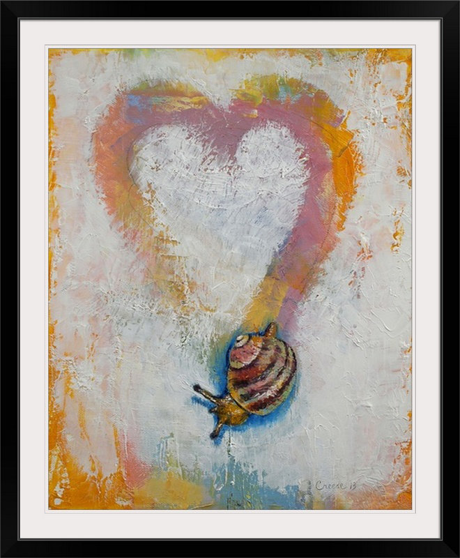 «Abingt Snail Heart» par Michael Creese - reproduction d'art, H 32 po x l 27 po x P 1 po, Cadre noir