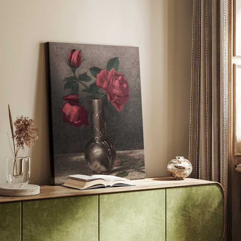 Motif floral rétro CCLX III - galerie Cavas, H 48 po x l 32 po