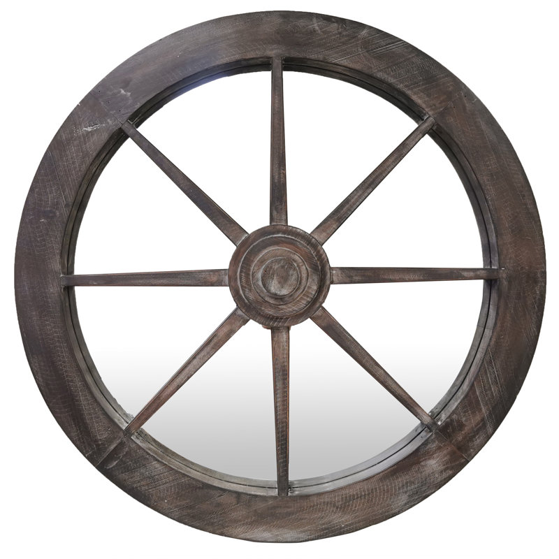 Zidane Wood Round Wall Mirror