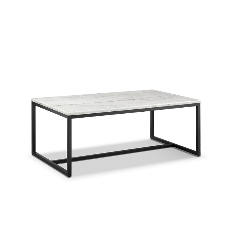 Rectangular Cocktail Table, White Top/Black Base
