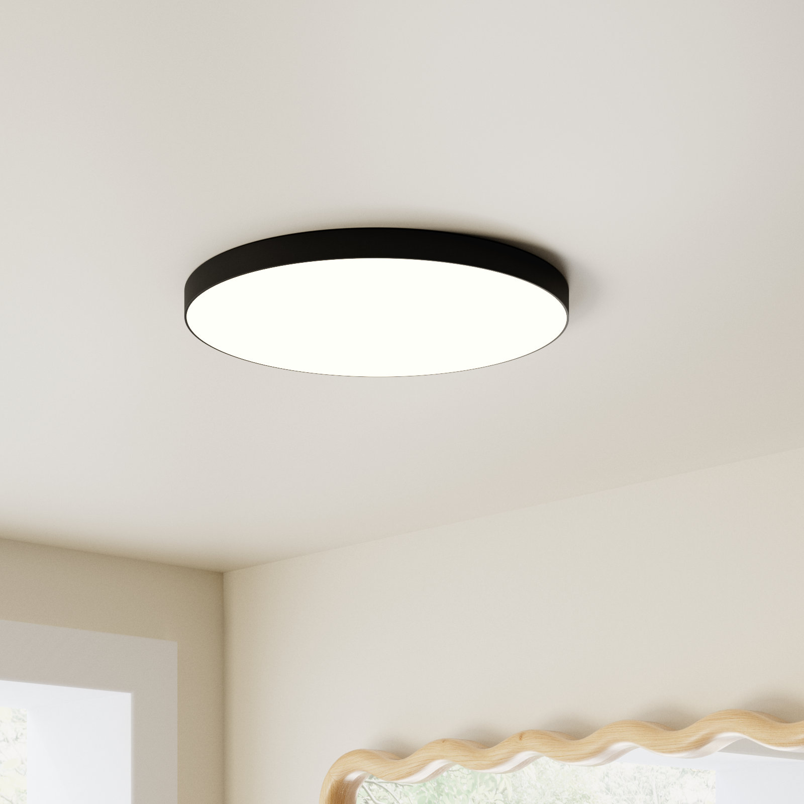 Warrenton Single Light Acrylic LED Flush Mount, 0.75" H 11" W x 11" D, Black