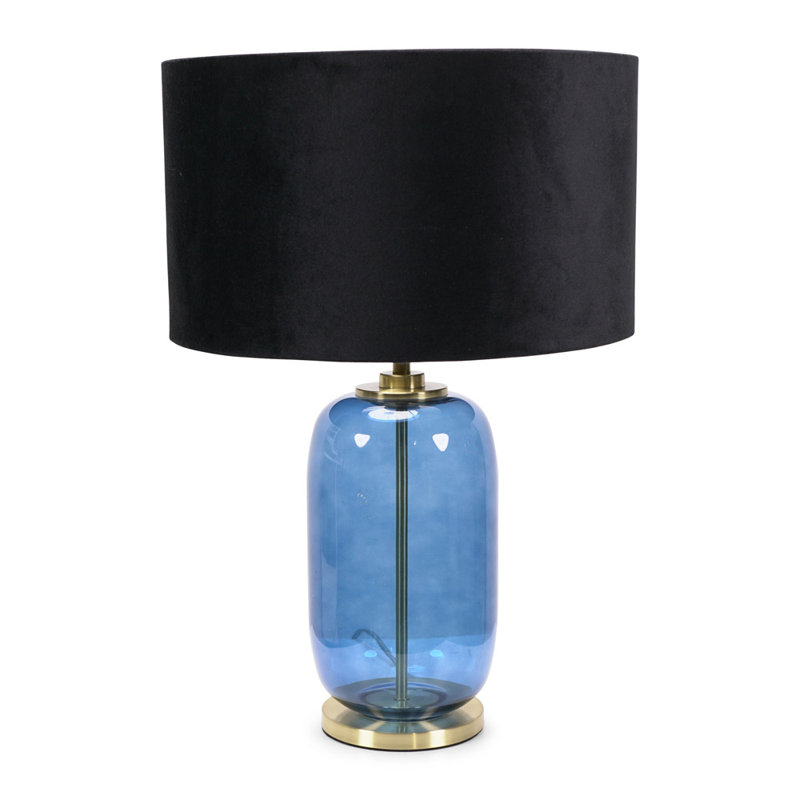 Andrevil Glass Table Lamp, Black, Blue