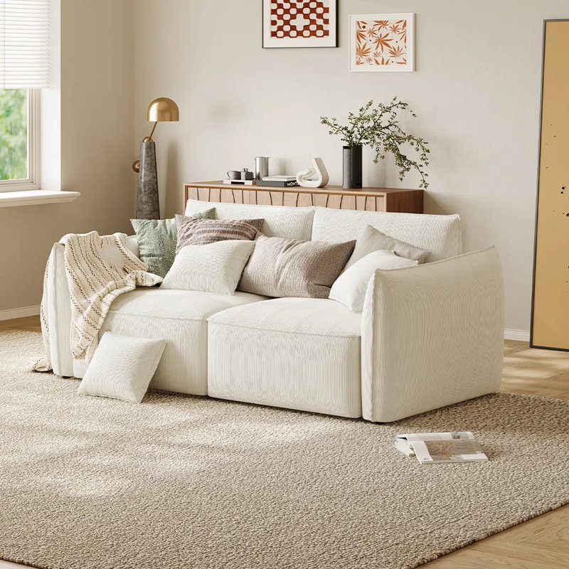 Ensemble de canapé de salon 78,74 po Corduroy, Beige
