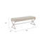 Banc de salle à manger Welo, chenille taupe, base en fer gris champagne X, 48 po