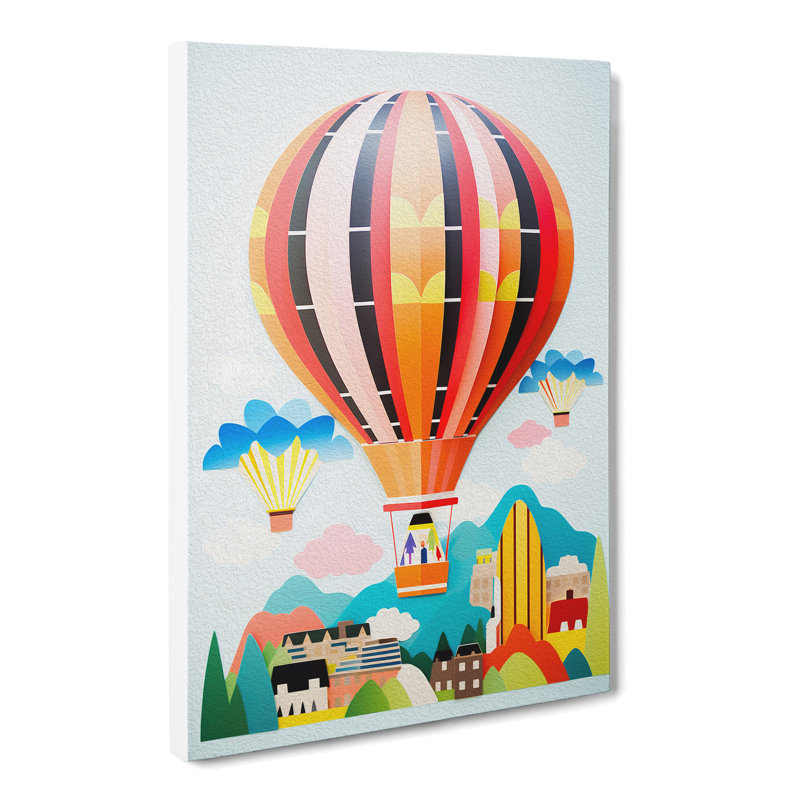 Hot Air Balloon Constructivism - Wrapped Canvas, 60cm H x 40cm W x 3cm D