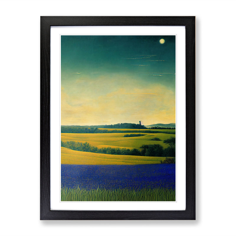 FRM-V0523-262X Bluebell Field Vol.3 - Single Picture Frame Print, Black Framed, 64cm H x 46cm W x 2cm D