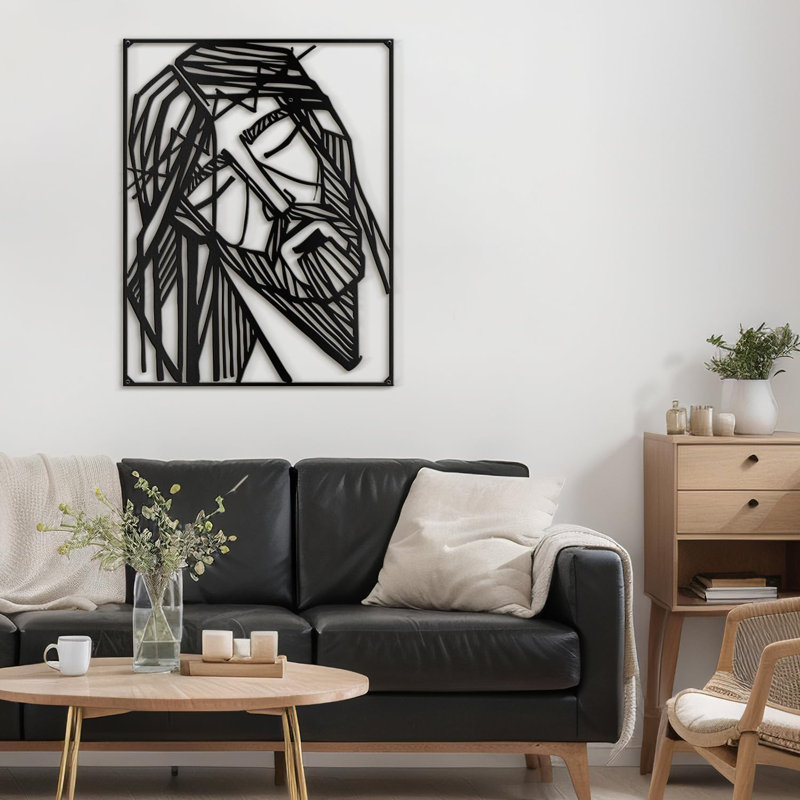 Décoration murale en métal, H 36 po x l 24 po x P 0,05 po, Noir