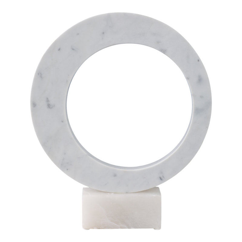 Ivy Bronx Vero Large Alabaster And Stone Statuary, White, 14" H x 12" W x 2" D