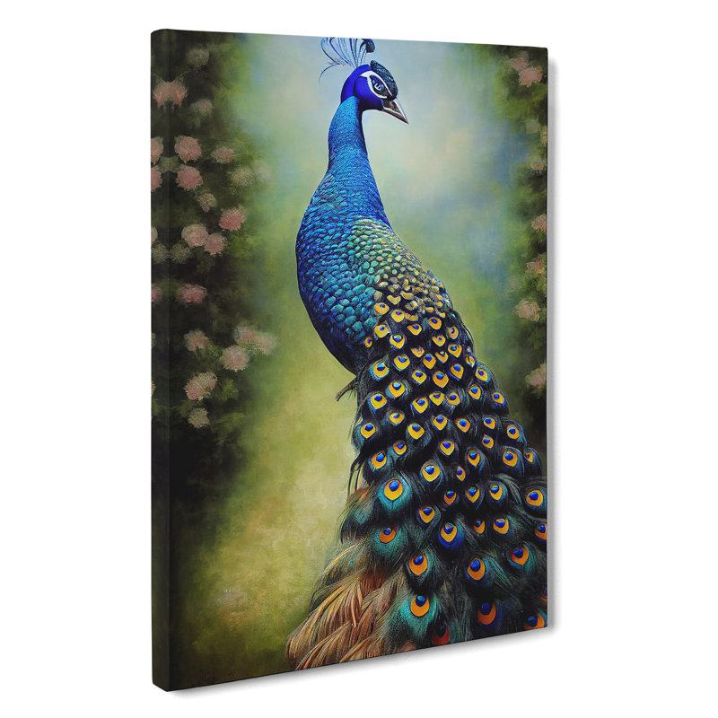 XV1022-4975X View Of A Peacock No.2 - Print, 50cm H x 35cm W, Wrapped Canvas, No Matte