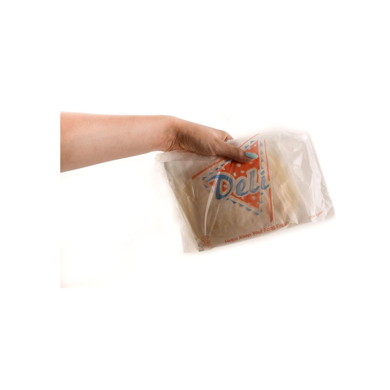 Sacs de selle en plastique transparent de 8,5 po x 8,5 po Ecoqualité avec logo imprimé - idéal pour les sandwichs, les charcuteries et les fromages (4000)