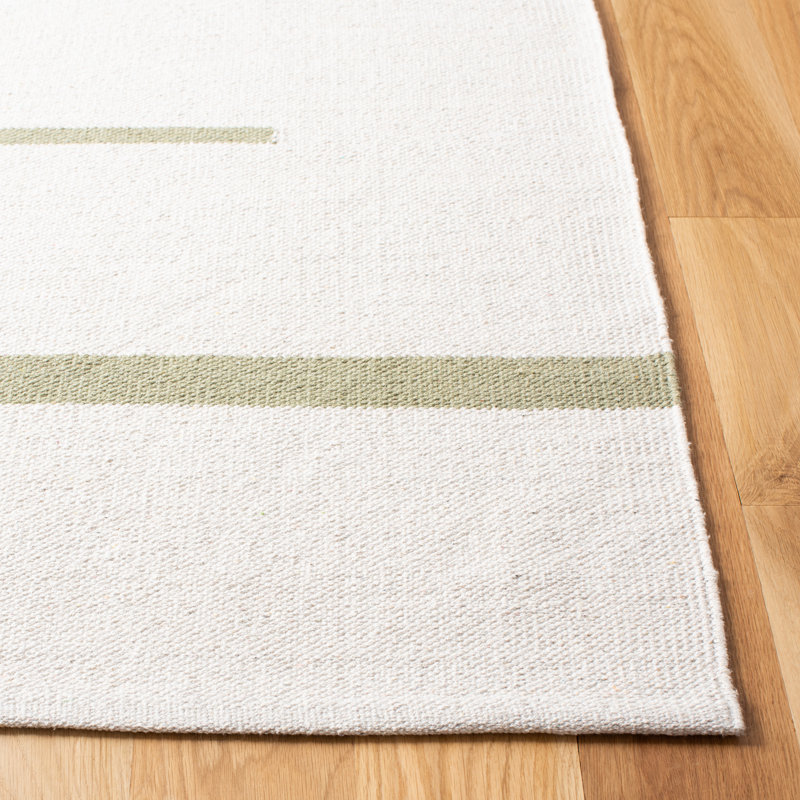 Estref Hand Woven Cotton Striped Rug, Rectangle 5' x 8'