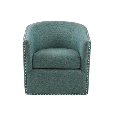 Chaise de bar pivotante, rotation de 360 °, capacité de 300 lb, revêtement bleu sarcelle, structure en bois massif, base en métal, chaise de coussin en mousse haute densité confortable: limite de poids, tissu avec détails indigo et or