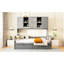 Lit de jour simple en bois avec 2 tiroirs, armoire compacte et tablette, option de tablettes grises pratiques