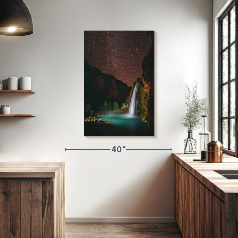 Alvord Waterfall At Night, 39" H x 26" W