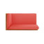 BANC DE COIN B -VA BRAVA AVEC TABLE BASSE, ROUGE