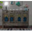 Buffets 4 portes en bois recyclé avec finition peinte, Moulen, 53 x 18 x 38