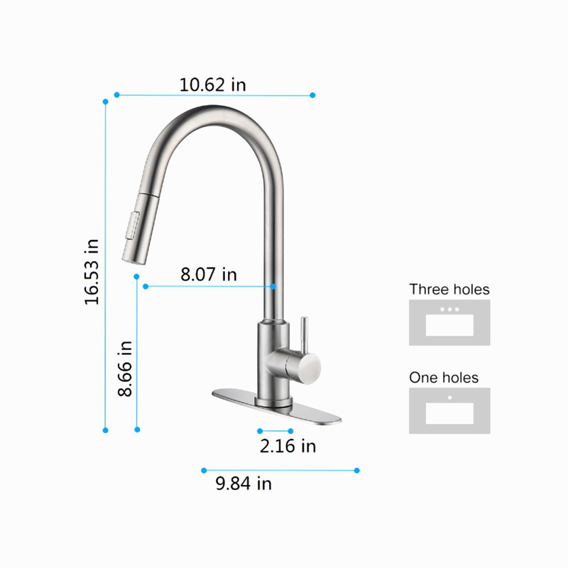 Robinet de cuisine tactile avec douchette extractible, Chrome chrome