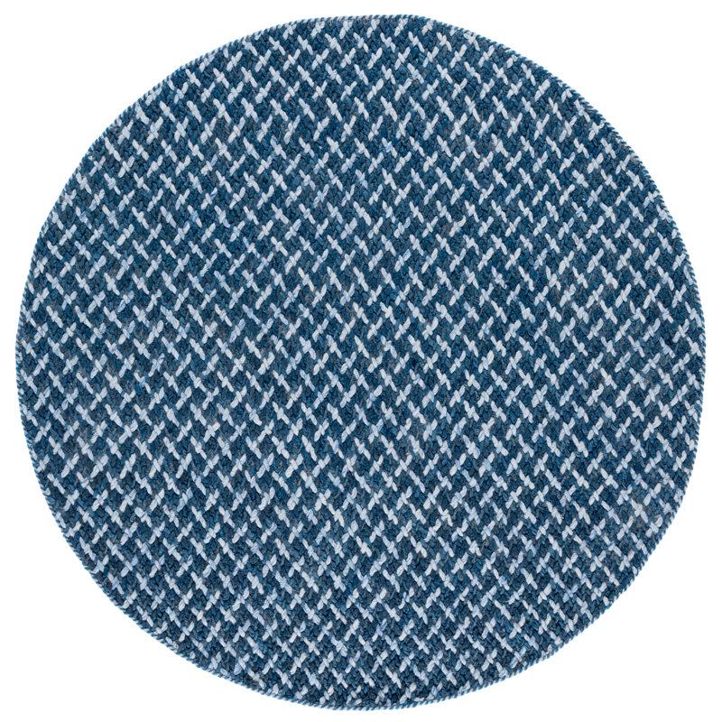Hand Loomed Houndstooth Indoor Rug, Round 6'