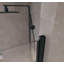Porte de douche pliante, verre trempé de 1/4 po (6 mm), cadre en aluminium noir mat, film antidéflagrant