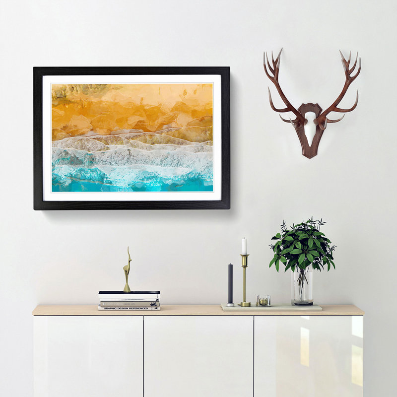 Beach in the Canary Islands Spain in Abstract - Picture Frame Photograph Print, Black Framed, 36cm H x 48cm W x 2cm D