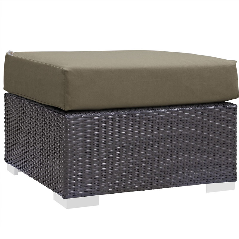 Repose-pieds d'extérieur avec coussin Convene, Moka