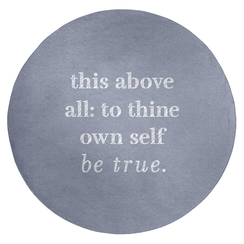 Quotes Chenille Indoor Rug, Round 5'