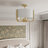 Naida 3-Light Semi-Flush Mount Ceiling Light with Fabric Shade and Gold Finish